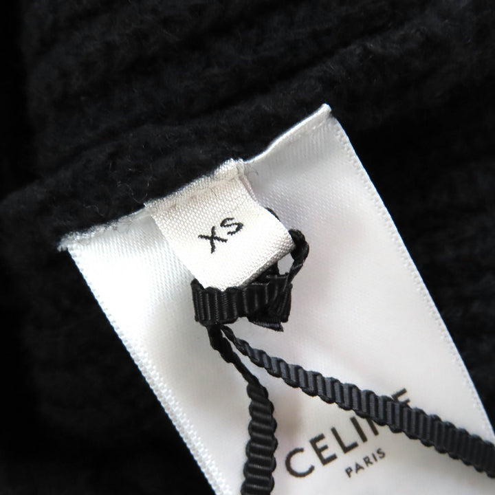 未使用品△CELINE セリーヌ 22AW 2A10X66Q エンブロイダリー スパンコール グラデーションロゴ ニット プルオーバー パーカー XS 正規品