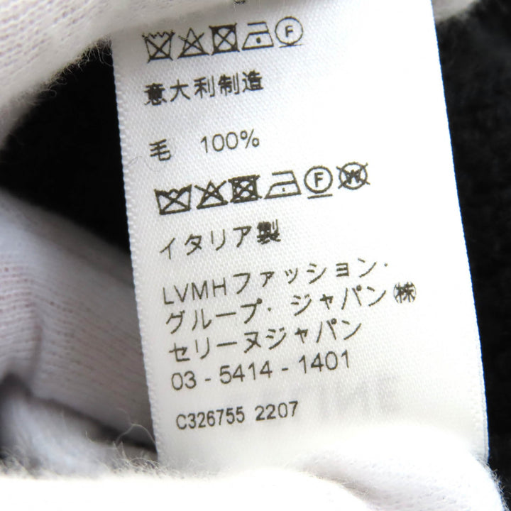未使用品△CELINE セリーヌ 22AW 2A10X66Q エンブロイダリー スパンコール グラデーションロゴ ニット プルオーバー パーカー XS 正規品