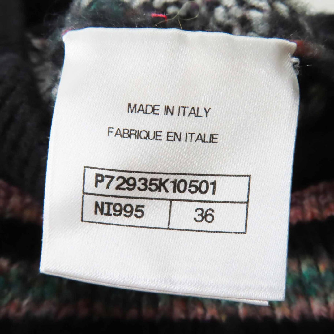 美品◎CHANEL シャネル P72935 カシミヤ シルク混 グリポアボタン MIXニット チュニック／ワンピース マルチ 36 イタリア製 レディース