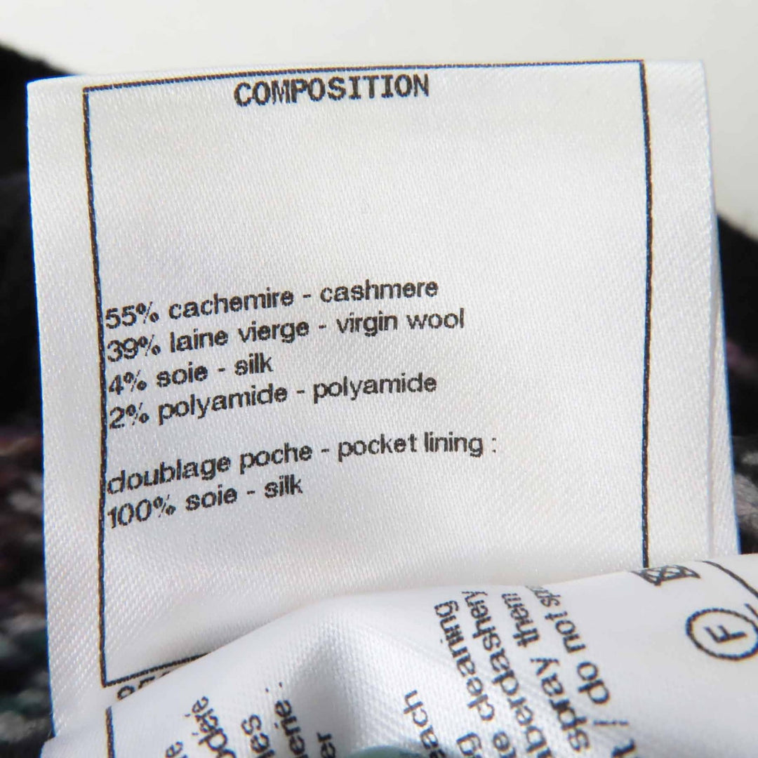美品◎CHANEL シャネル P72935 カシミヤ シルク混 グリポアボタン MIXニット チュニック／ワンピース マルチ 36 イタリア製 レディース