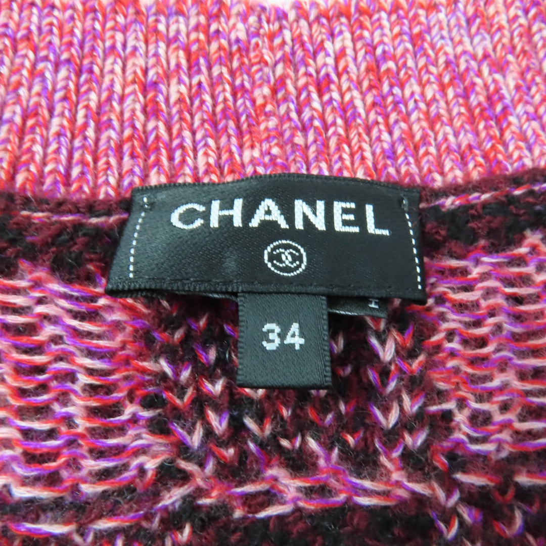 極美品★CHANEL シャネル P73852 カシミヤ ウール混 ココマーク金具付 Vネック ニットベスト ピンク系 34 イタリア製 正規品 レディース