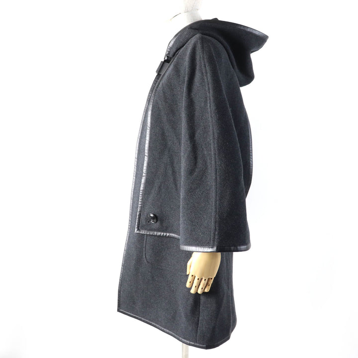 美品☆TAE ASHIDA タエ アシダ TC2708 レイヤード・パイピングデザイン フーディコート ポンチョ ダークグレー M 正規品 レディース
