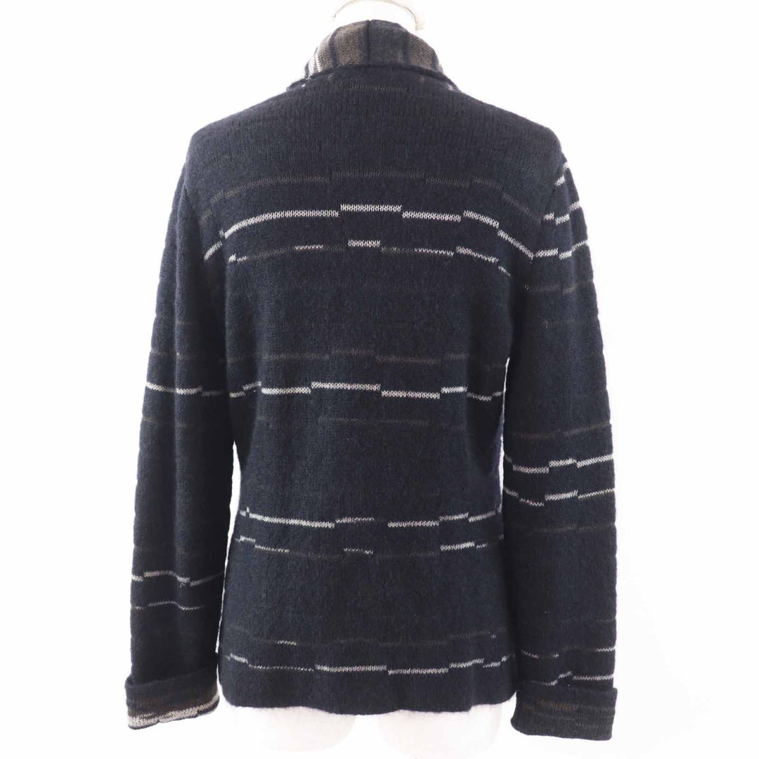 極美品◎CHANEL シャネル 09A P36148 ウール モヘア ココマークボタン付き ニット カーディガン ダークネイビー 42 伊製 正規品