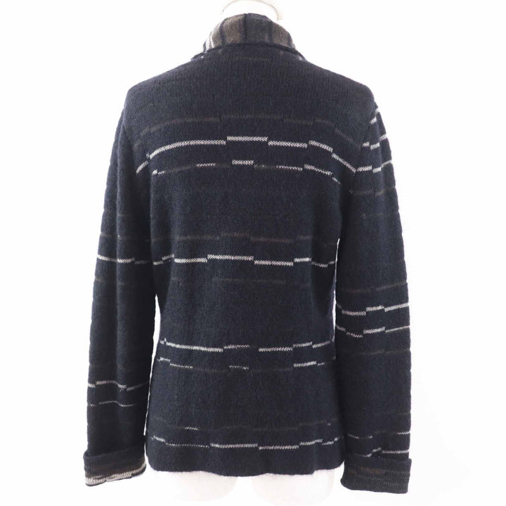 極美品◎CHANEL シャネル 09A P36148 ウール モヘア ココマークボタン付き ニット カーディガン ダークネイビー 42 伊製 正規品