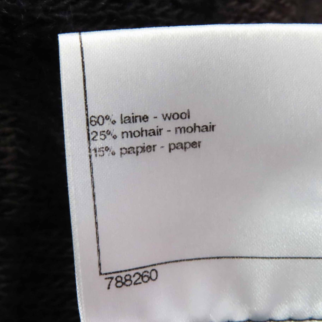 極美品◎CHANEL シャネル 09A P36148 ウール モヘア ココマークボタン付き ニット カーディガン ダークネイビー 42 伊製 正規品