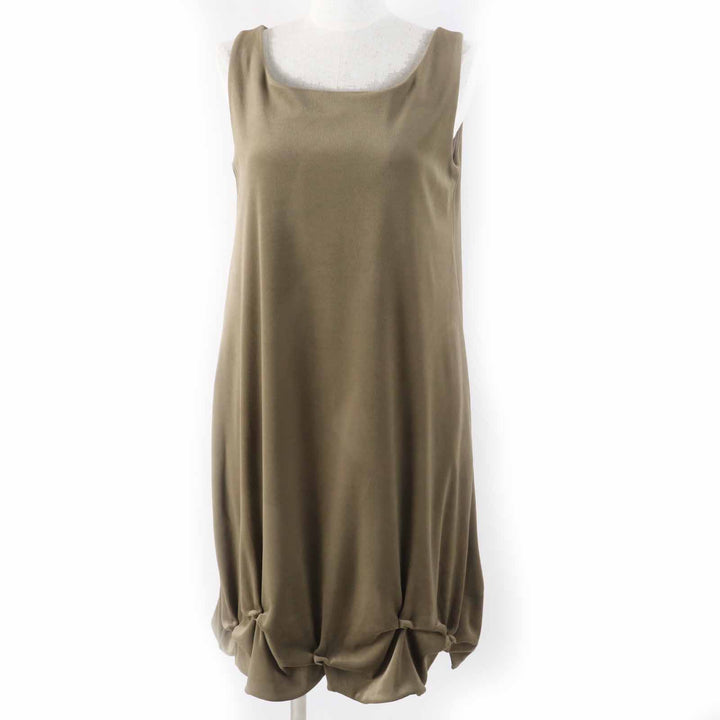 美品◎DAISY LIN デイジーリン 06091 Dais y Summer Velour Botero ノースリ ワンピース カーキ 38 日本製 正規品 レディース 定価63720円