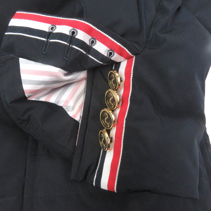 未使用品□THOM BROWNE トムブラウン MJD085X トリコロール 錨ボタン テーラードタイプ ダウンジャケット ネイビー 0 イタリア製 正規品