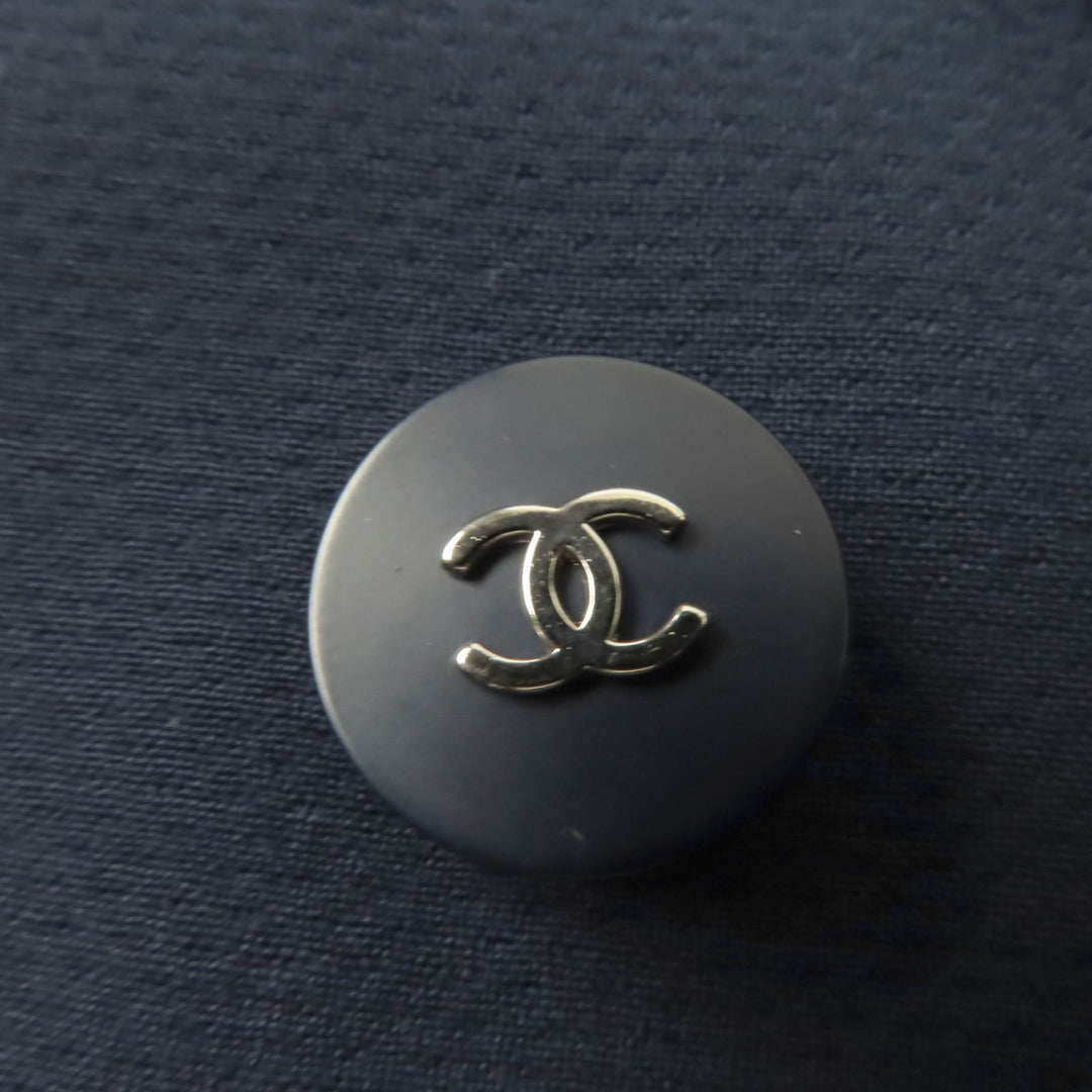 極美品☆CHANEL シャネル ヴィンテージ 96P P06410V04616 ココマークボタン ジャケット・スカート セットアップ ネイビー 38 レディース