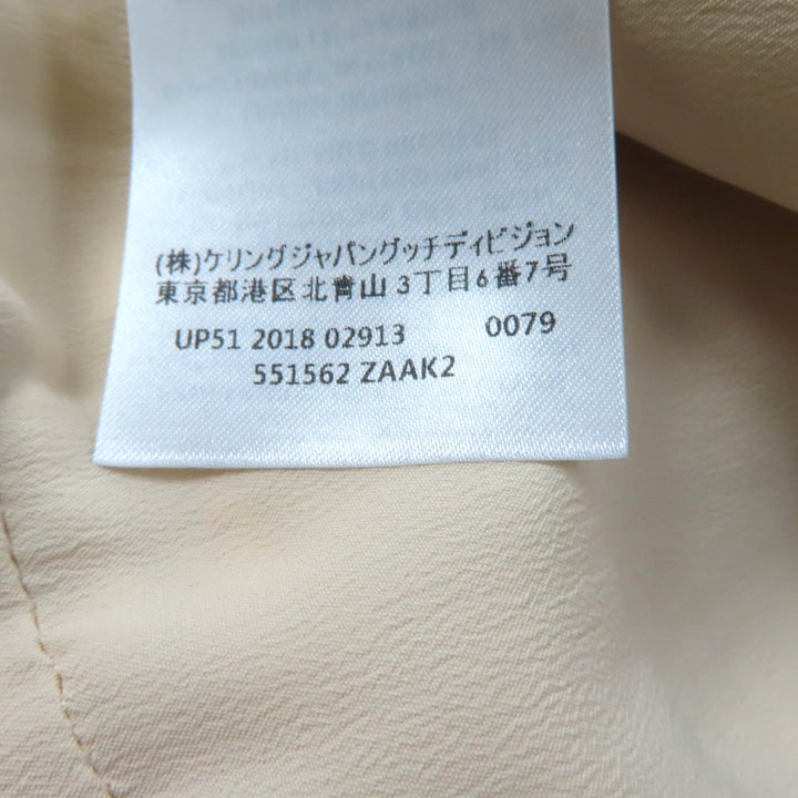 極美品★GUCCI グッチ 19SS 551562 GGボタン付 ウェブライン Vネック ツイード ロング ワンピース オフホワイト 36 正規品 レディース