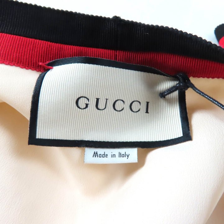 極美品★GUCCI グッチ 19SS 551562 GGボタン付 ウェブライン Vネック ツイード ロング ワンピース オフホワイト 36 正規品 レディース