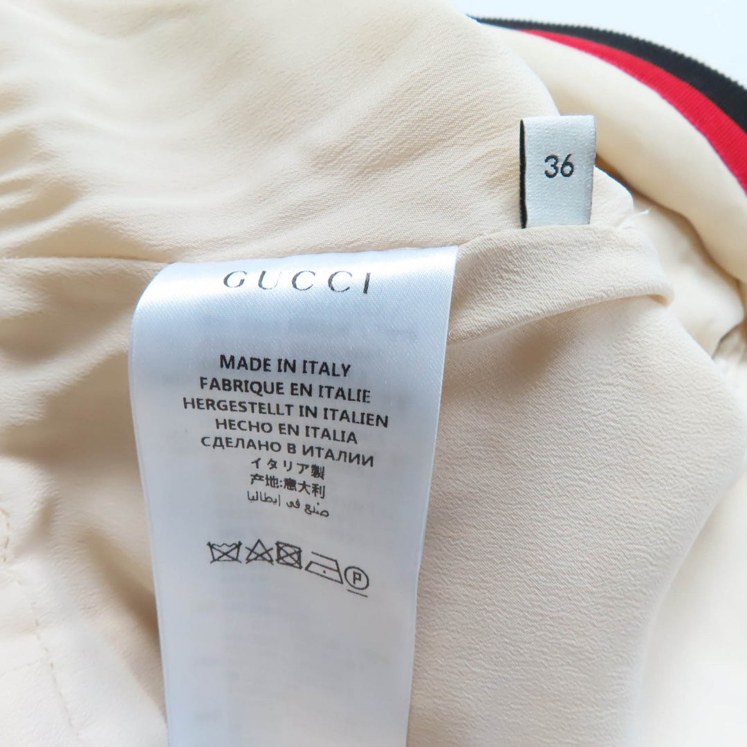 極美品★GUCCI グッチ 19SS 551562 GGボタン付 ウェブライン Vネック ツイード ロング ワンピース オフホワイト 36 正規品 レディース
