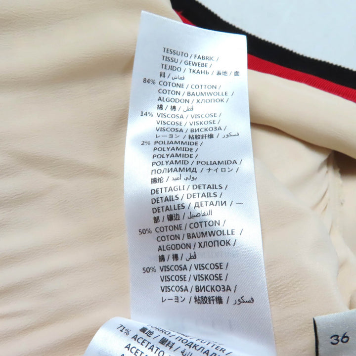 極美品★GUCCI グッチ 19SS 551562 GGボタン付 ウェブライン Vネック ツイード ロング ワンピース オフホワイト 36 正規品 レディース