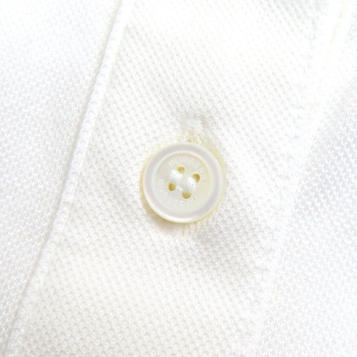 未使用品△BURBERRY バーバリー 8049382 コットン100％ TBロゴ刺繍 半袖ポロシャツ ホワイト L 正規品 レディース シンプル オススメ◎