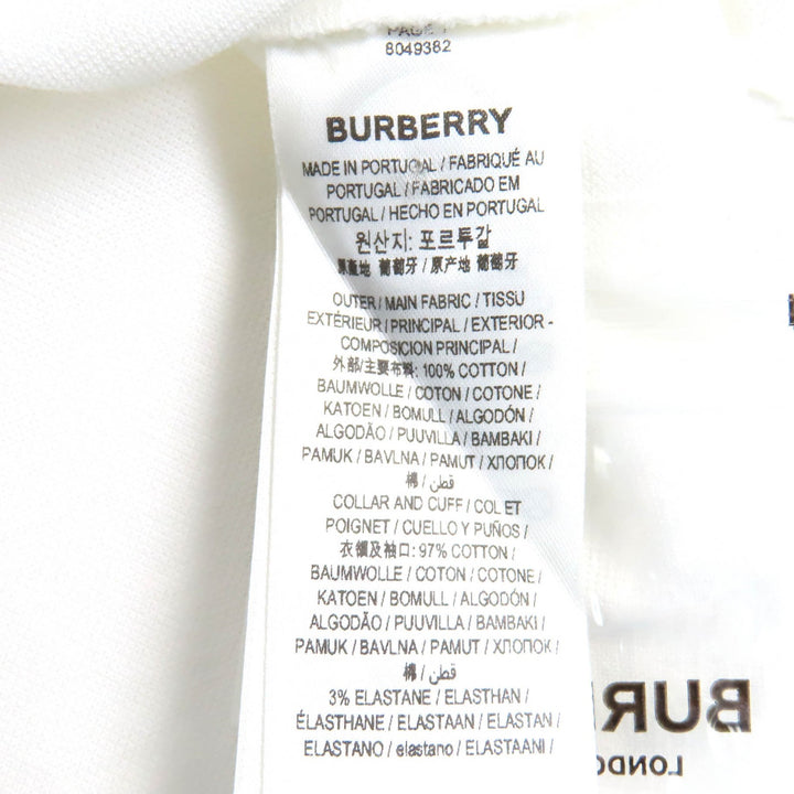 未使用品△BURBERRY バーバリー 8049382 コットン100％ TBロゴ刺繍 半袖ポロシャツ ホワイト L 正規品 レディース シンプル オススメ◎
