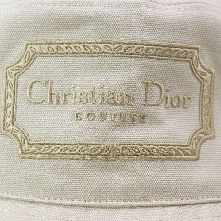 極美品▼DIOR ディオール オム 293C906I5641 コットン100% Diorロゴ刺繍 帽子 バケットハット ベージュ S イタリア製 正規品 メンズ