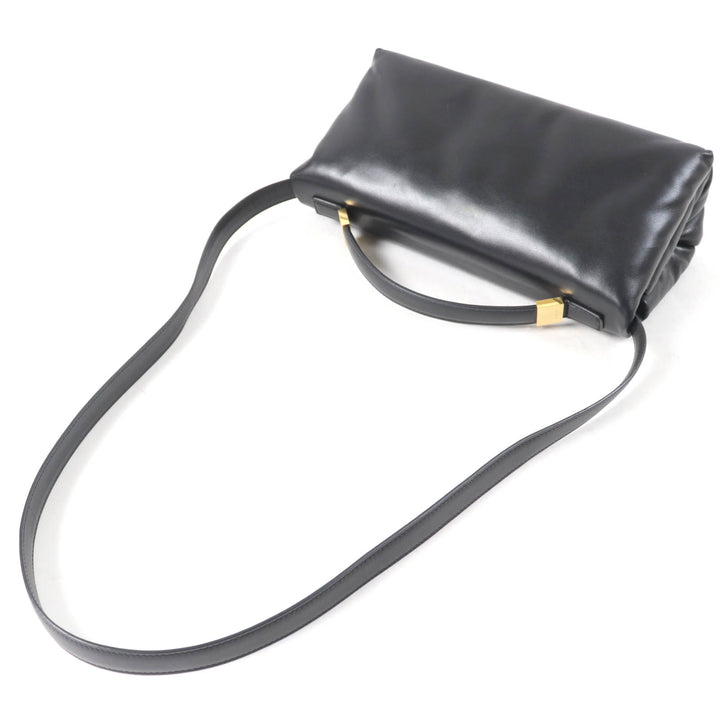 美品☆MARNI マルニ 2021年製 BMMP0130U1 PRISMA パファー 2WAY レザー ハンド・ショルダーバッグ ブラック 保存袋付 伊製 レディース