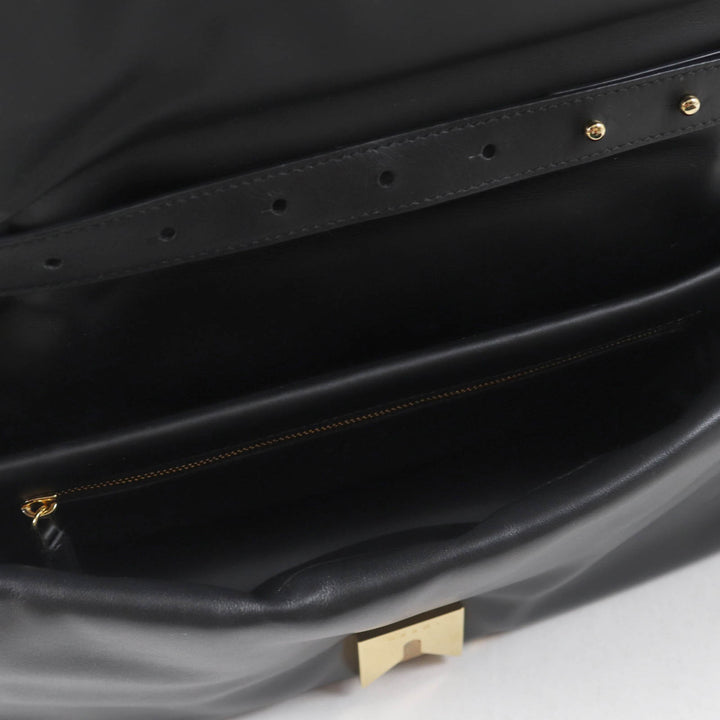 美品☆MARNI マルニ 2021年製 BMMP0130U1 PRISMA パファー 2WAY レザー ハンド・ショルダーバッグ ブラック 保存袋付 伊製 レディース