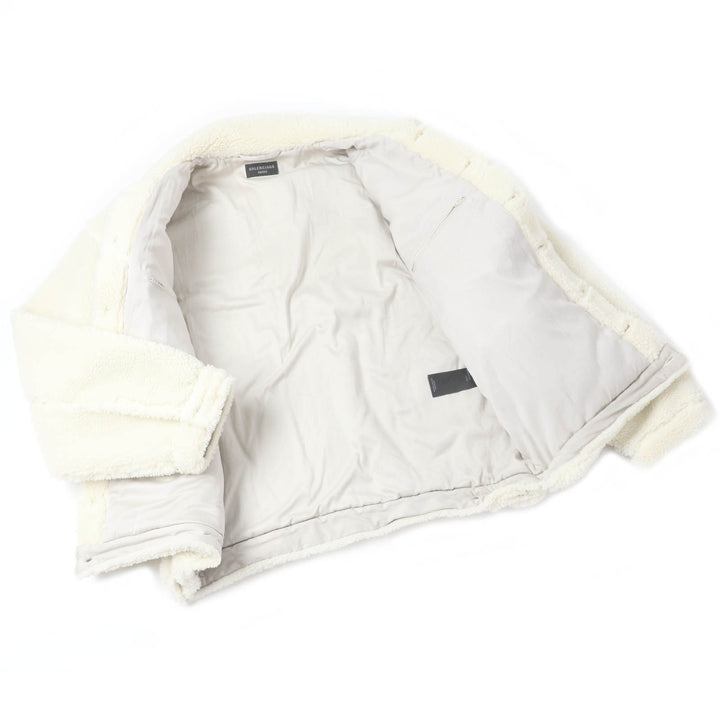 極美品□BALENCIAGA バレンシアガ 23AW 774376 UNISEX オーバーサイズ ボアジャケット ブルゾン アイボリー 2 イタリア製 正規品 メンズ