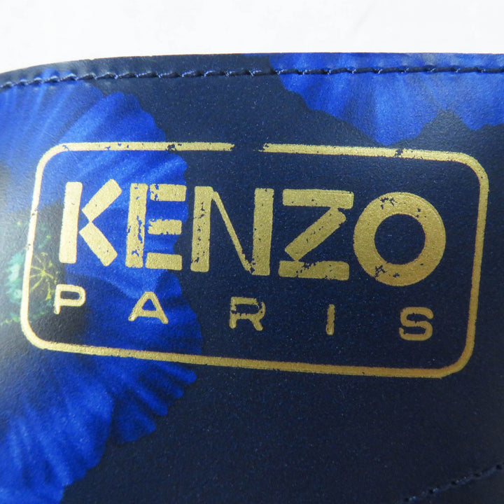 未使用品◎KENZO ケンゾー KENZOWAVE NIGO POPPY プリント レースアップ レザー ショートブーツ ブルー 37 箱・保存袋付き レディース