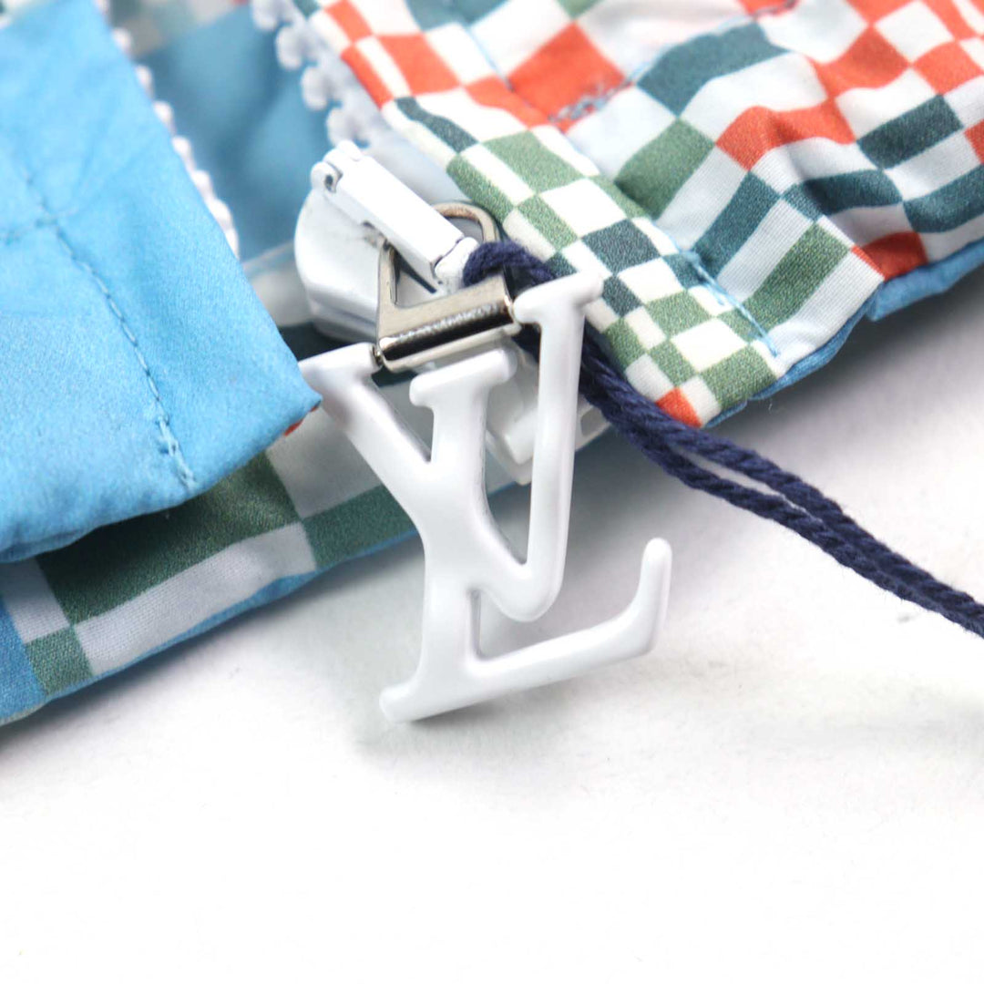 未使用品○LOUIS VUITTON ルイヴィトン 21SS HKB85W ディスト―テッドダミエ LVロゴジッパー コンストラクテッドフーディ 48 正規品