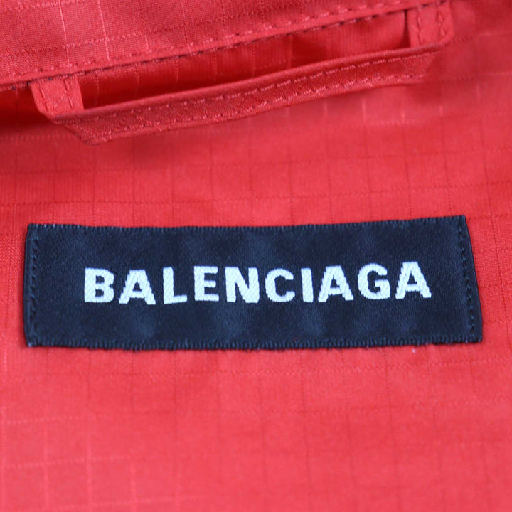 美品○BALENCIAGA バレンシアガ 534317 ロゴプリント オーバーサイズ ジップアップ ポプリンジャケット トラックジャケット 52　正規品