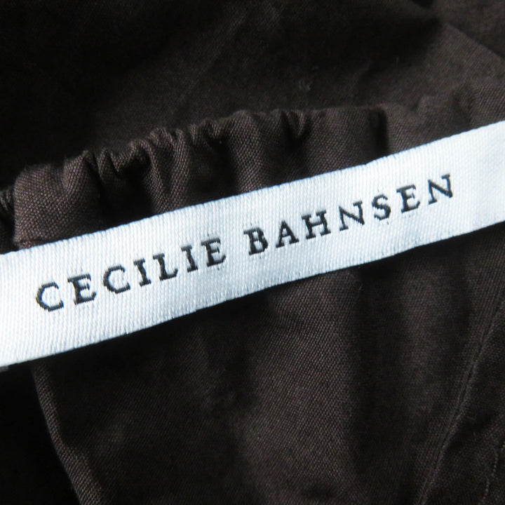 極美品◎CECILIE BAHNSEN セシリーバンセン 1577-343-8672 パフスリーブ ドレス／ワンピース ダークブラウン 6 正規品 レディース