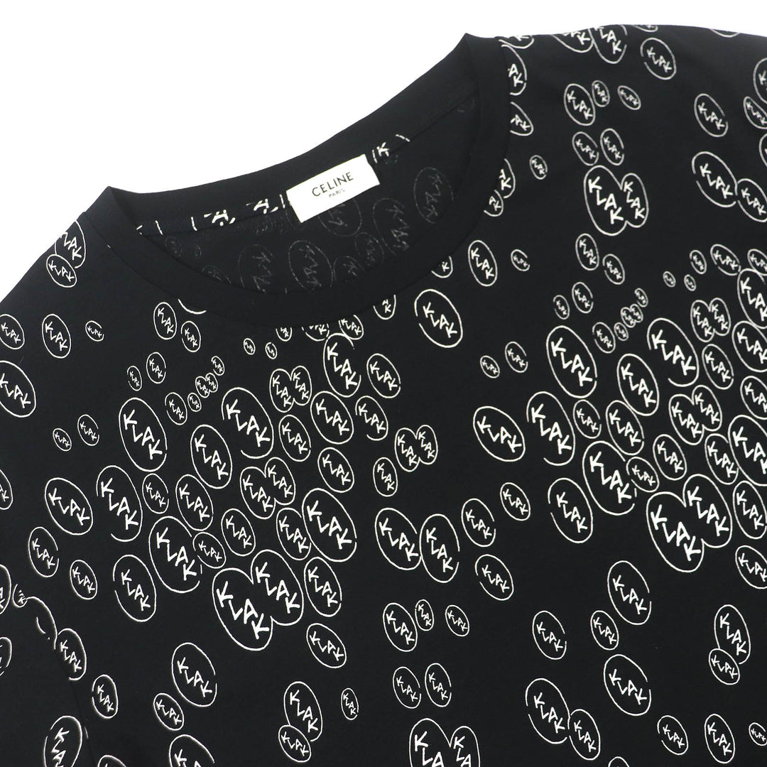 極美品△CELINE Christian Marclay セリーヌ クリスチャンマークレー 19SS 2X008388E コットン 総柄 クルーネック 半袖Ｔシャツ S 正規品