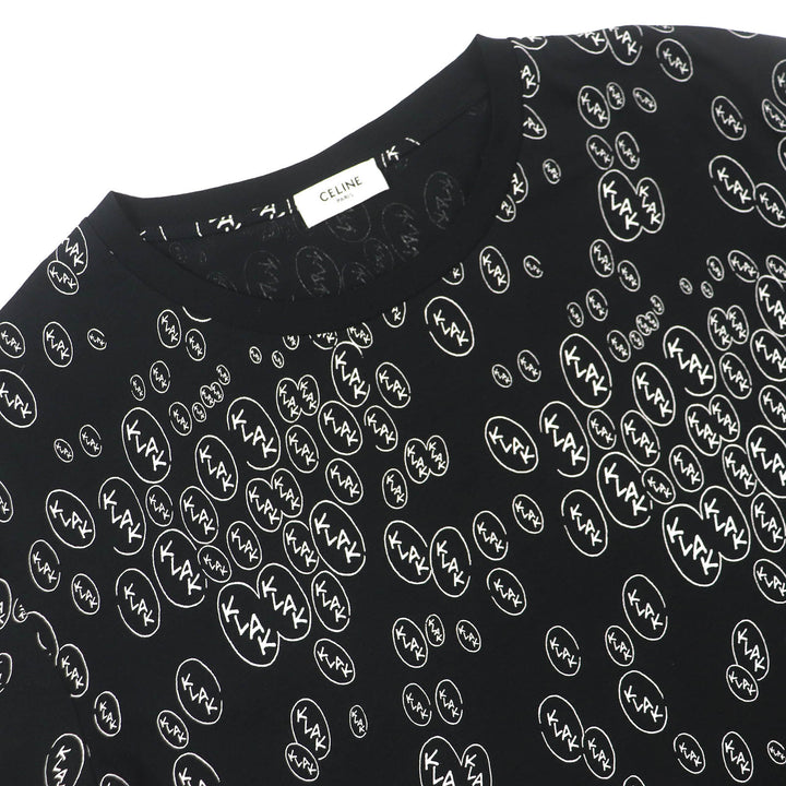 極美品△CELINE Christian Marclay セリーヌ クリスチャンマークレー 19SS 2X008388E コットン 総柄 クルーネック 半袖Ｔシャツ S 正規品