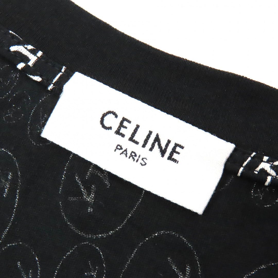 極美品△CELINE Christian Marclay セリーヌ クリスチャンマークレー 19SS 2X008388E コットン 総柄 クルーネック 半袖Ｔシャツ S 正規品