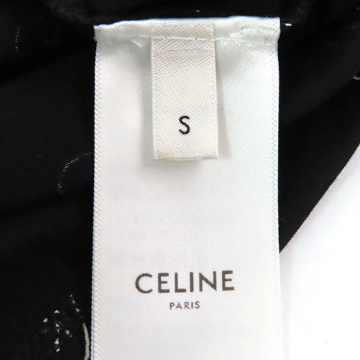 極美品△CELINE Christian Marclay セリーヌ クリスチャンマークレー 19SS 2X008388E コットン 総柄 クルーネック 半袖Ｔシャツ S 正規品
