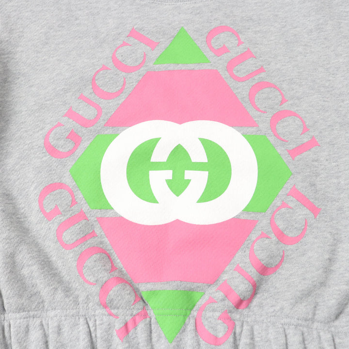 未使用品☆GUCCI グッチ 23SS 717404 コットン インターロッキングGプリント 長袖 スウェット グレー S イタリア製 正規品 レディース