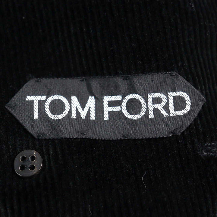 極美品○TOM FORD トムフォード TFO719 コーデュロイ レザー使い ピークドラペル 金ボタン ダブルブレスト ピーコート 46 正規品 メンズ