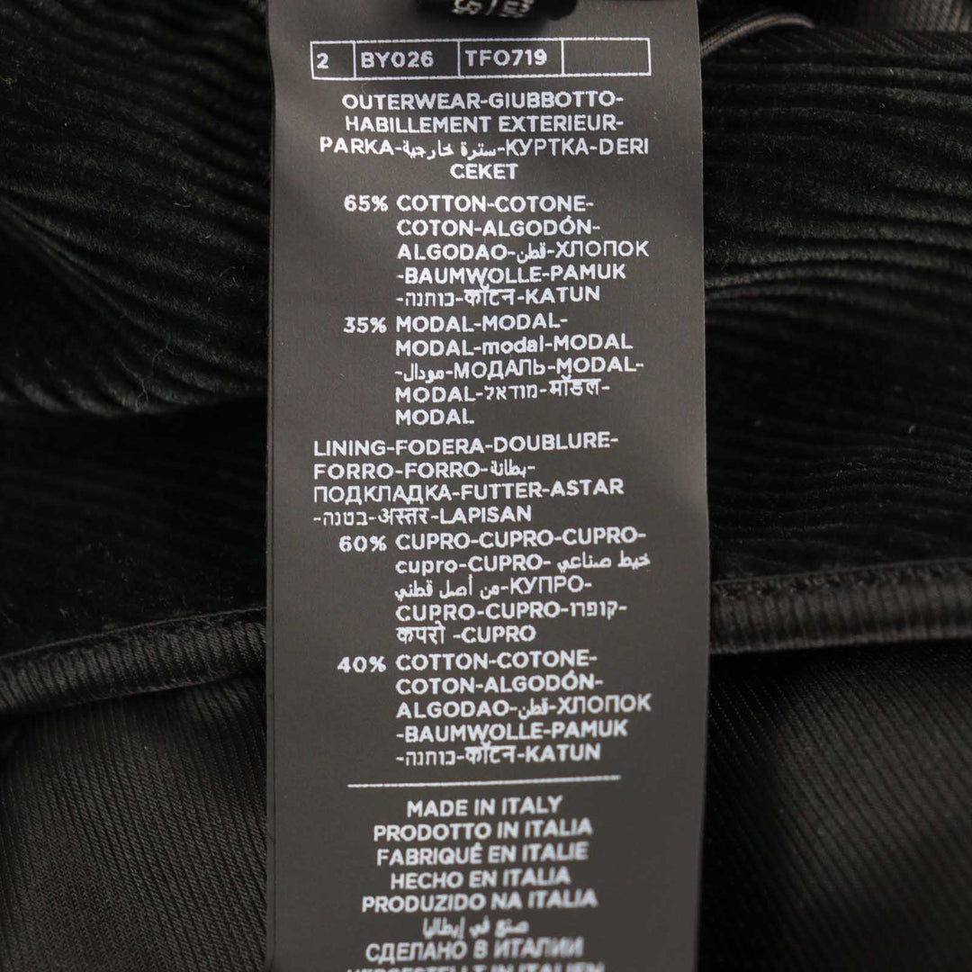 極美品○TOM FORD トムフォード TFO719 コーデュロイ レザー使い ピークドラペル 金ボタン ダブルブレスト ピーコート 46 正規品 メンズ