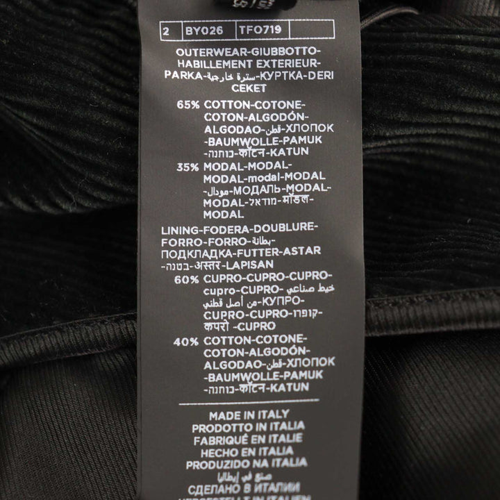 極美品○TOM FORD トムフォード TFO719 コーデュロイ レザー使い ピークドラペル 金ボタン ダブルブレスト ピーコート 46 正規品 メンズ