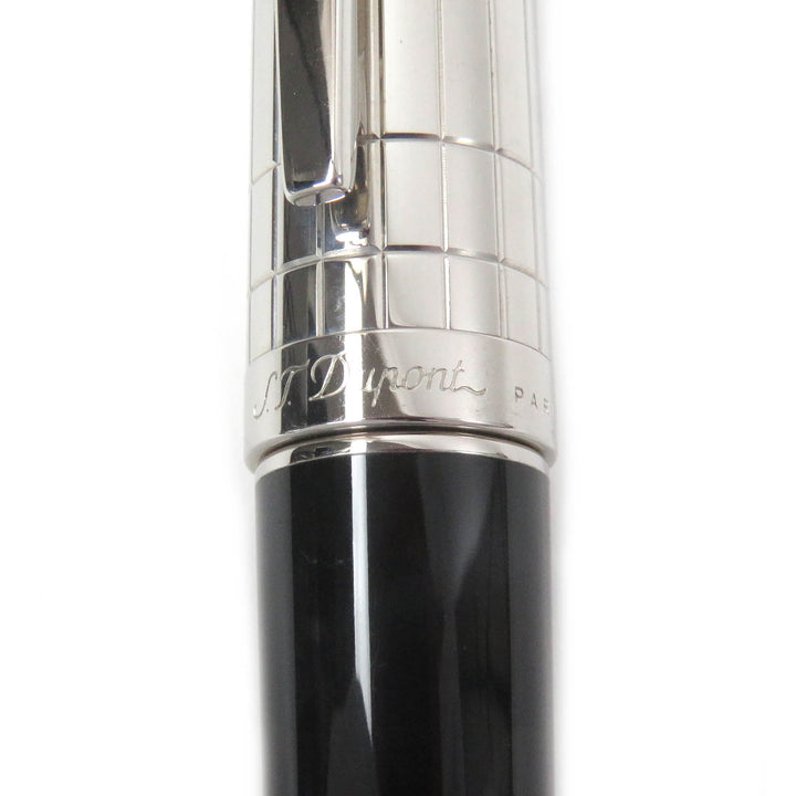 良品□Dupont デュポン フィデリオ ペン先14K Fニブ キャップ式 万年筆 ペン ステーショナリー ブラック シルバー フランス製 メンズ