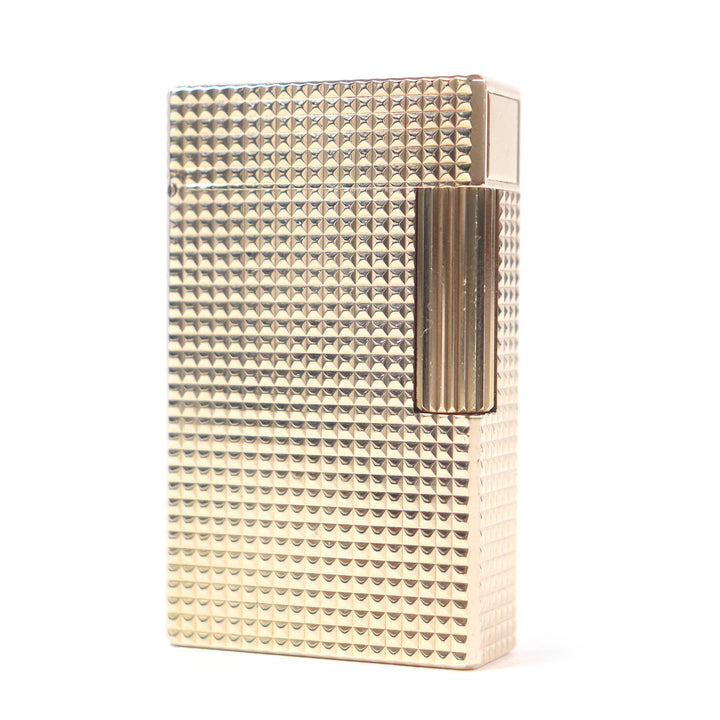 美品□Dupont デュポン ライン1 ロング ダイヤモンドヘッド 喫煙具 ガスライター ピンクゴールド フランス製 メンズ 着火確認済み