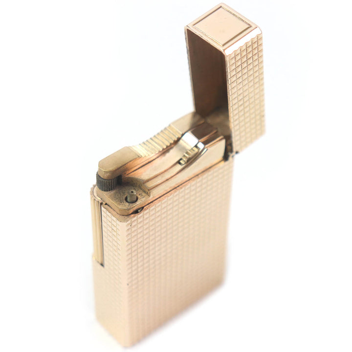 美品□Dupont デュポン ライン1 ロング ダイヤモンドヘッド 喫煙具 ガスライター ピンクゴールド フランス製 メンズ 着火確認済み