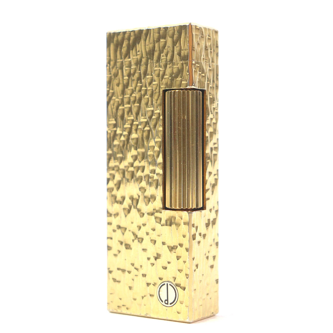 美品□Dunhill ダンヒル 総柄 スクエア型 ロゴ入り ローラー式 ガスライター 喫煙具 ゴールド スイス製 メンズ レディース 着火確認済み