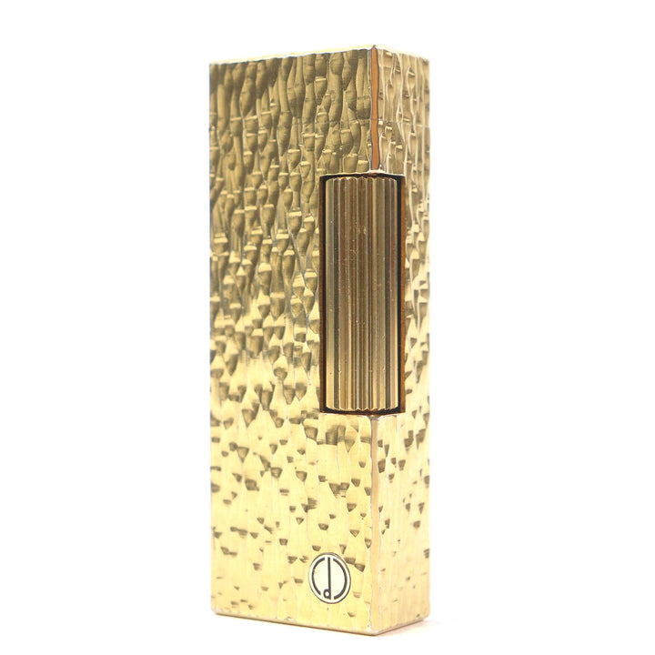 美品□Dunhill ダンヒル 総柄 スクエア型 ロゴ入り ローラー式 ガスライター 喫煙具 ゴールド スイス製 メンズ レディース 着火確認済み