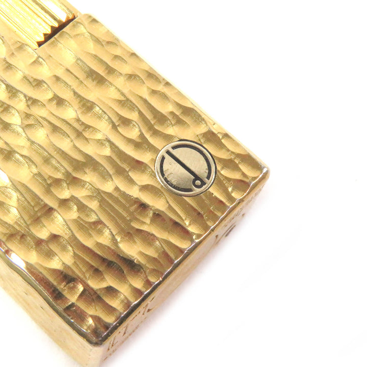 美品□Dunhill ダンヒル 総柄 スクエア型 ロゴ入り ローラー式 ガスライター 喫煙具 ゴールド スイス製 メンズ レディース 着火確認済み