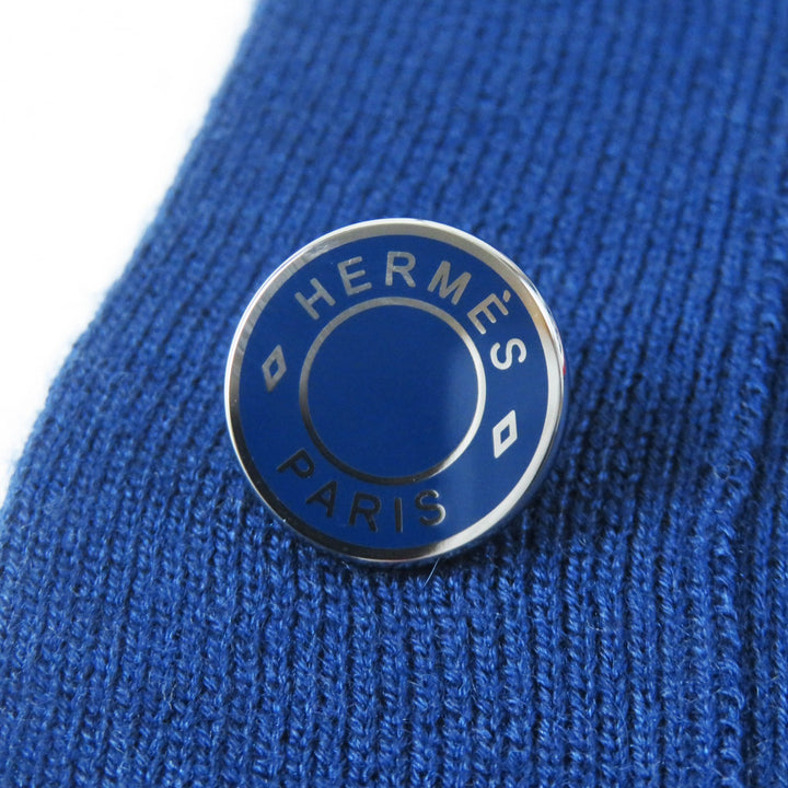 未使用品◎HERMES エルメス 23SS 3E2715D4 カシミヤ シルク カヌーチェーンアンカー セリエボタン付き カーディガン ネイビー 38 正規品