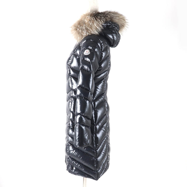 極美品★MONCLER モンクレール FULMAR FOXファー・フード付 ダウンコート ブラック 0 ハンガー・ガーメント付き 正規品 レディース
