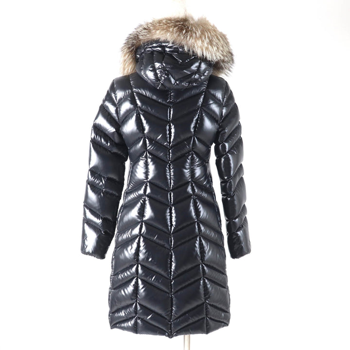 極美品★MONCLER モンクレール FULMAR FOXファー・フード付 ダウンコート ブラック 0 ハンガー・ガーメント付き 正規品 レディース
