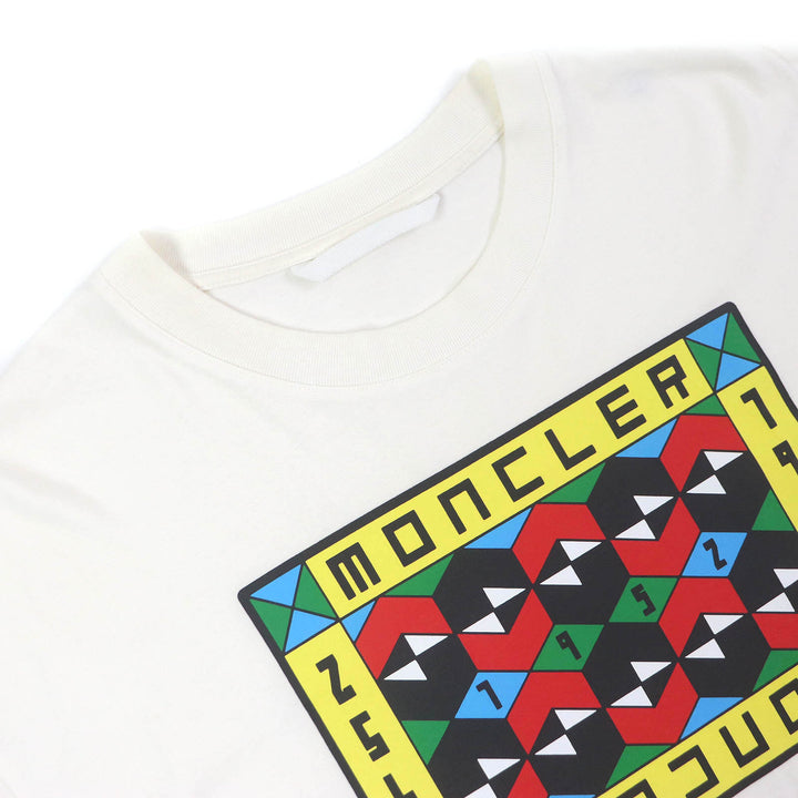 美品△MONCLER GENIUS 2 モンクレール ジーニアス 2 2021年製 コットン100% グラフィック グリッド ロゴワッペン 半袖Ｔシャツ XL 正規品