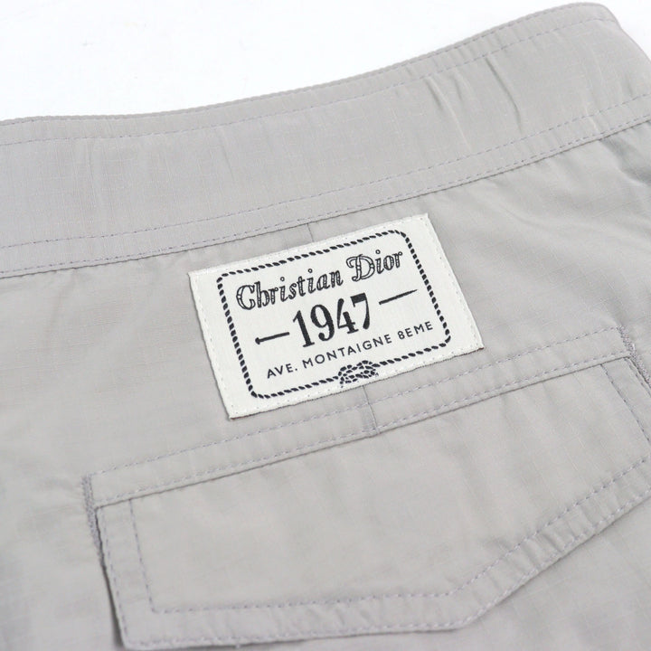 極美品○DIOR ディオール オム 293C179B4717 ロゴワッペン リップストップ生地 バックルバミューダハーフパンツ 50 正規品 メンズ