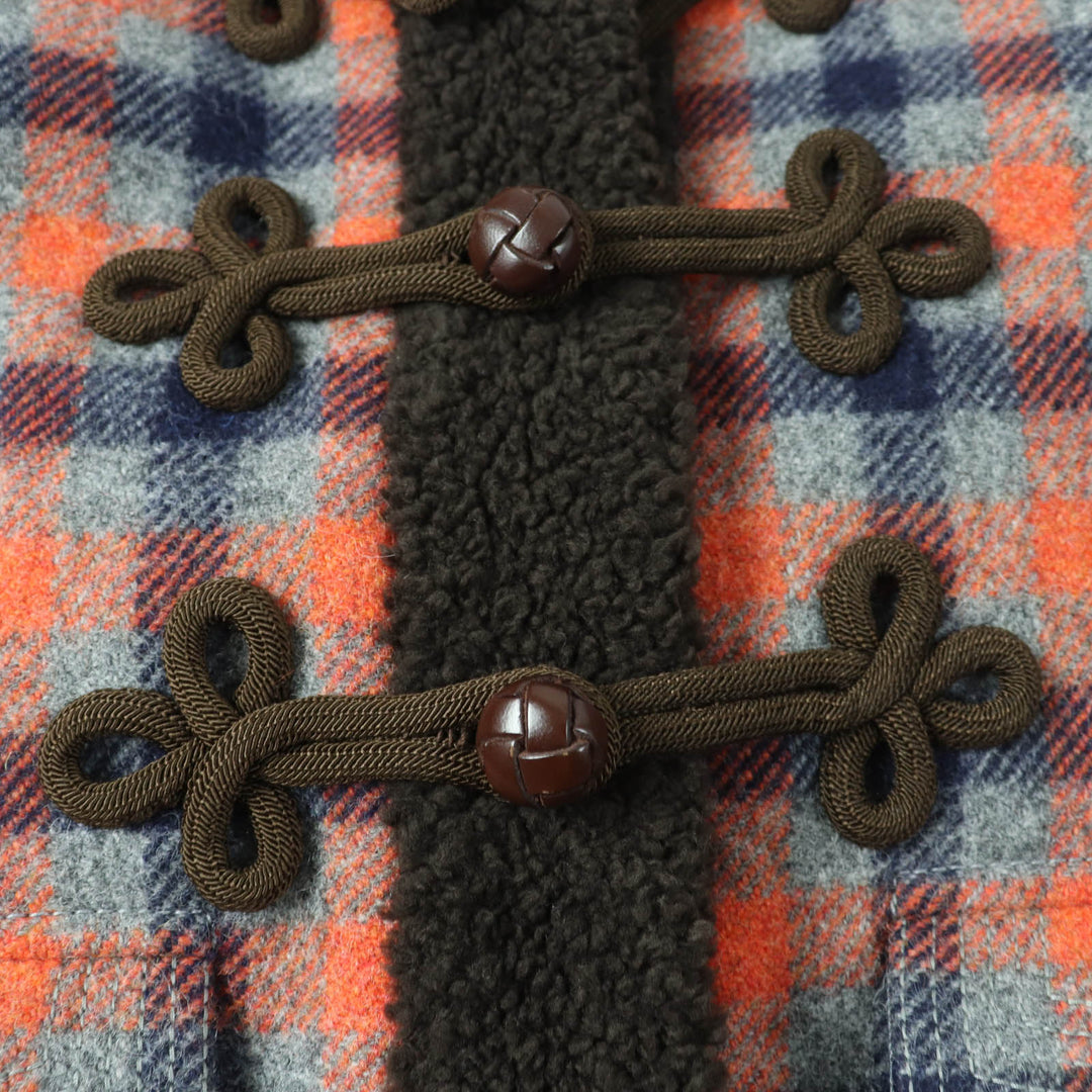 極美品☆GUCCI グッチ 20AW 633365 Rave Like You Are Five クルミボタン GGロゴ刺繍 チェック柄 コート マルチ 36 正規品 レディース