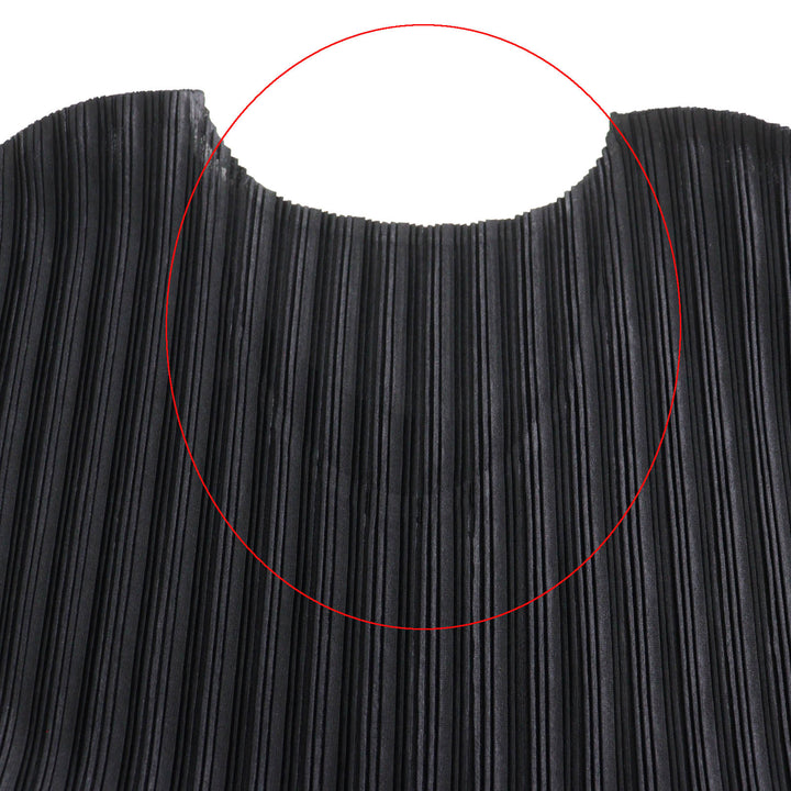 極美品★PLEATS PLEASE プリーツプリーズ イッセイミヤケ PP11-FT324 クルーネック フレンチスリーブ プリーツ チュニック ワンピース 3