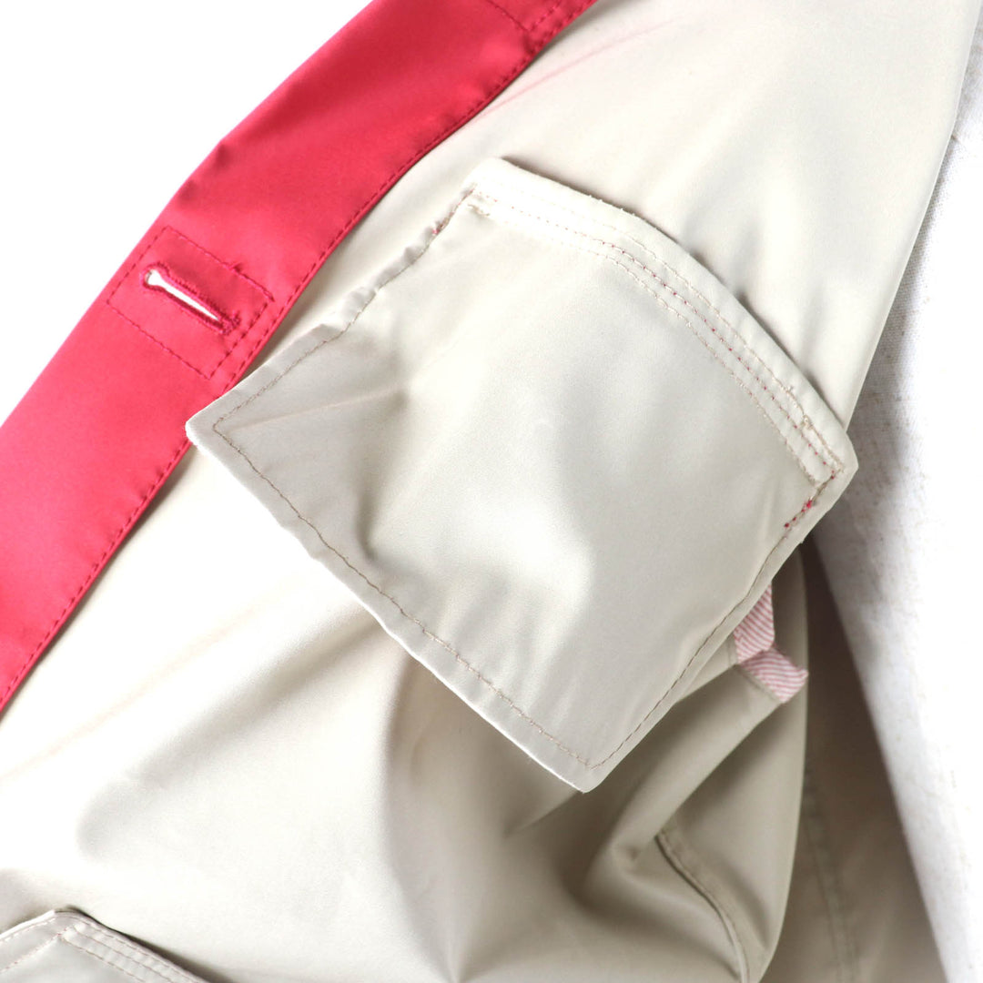 美品★Loro Piana ロロピアーナ ロゴボタン・ポケット付 ブルゾン ジャケット アウター レッド 44 イタリア製 レディース