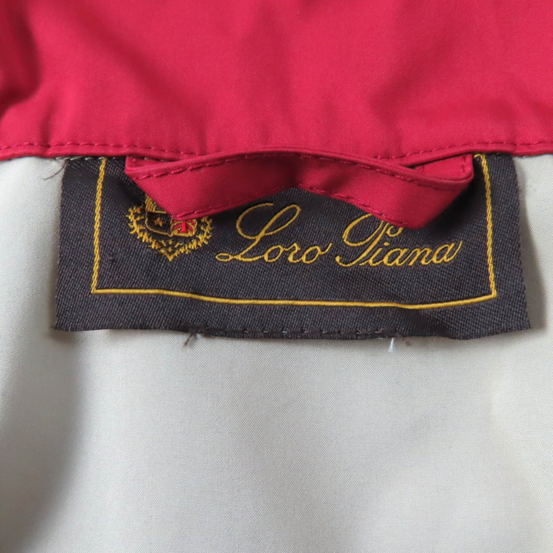 美品★Loro Piana ロロピアーナ ロゴボタン・ポケット付 ブルゾン ジャケット アウター レッド 44 イタリア製 レディース