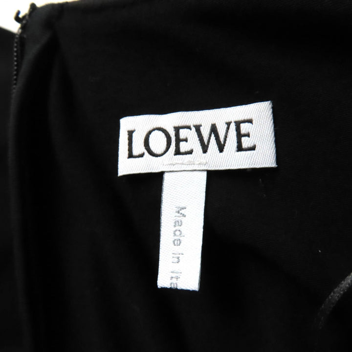 未使用品★LOEWE ロエベ S540Y08X56 膝丈 ペプラム スカート ボトムス ブラック 34 イタリア製 正規品 レディース 定価107800円